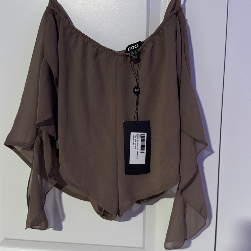 EGO Taupe Off-Shoulder Blouse